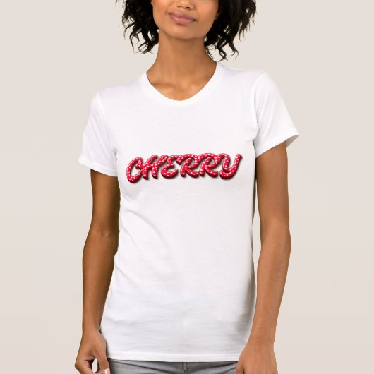 Kers Letters Tekstkunst T-shirt (Voorkant)