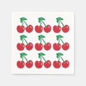 Kers Linocut Blokprint Ontwerp Cocktailservietten Servet (Voorkant)