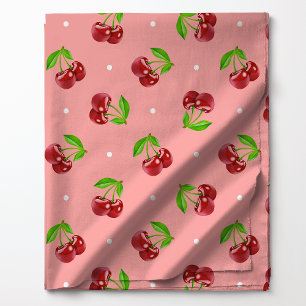 Kers met Stippen op Roze Stof