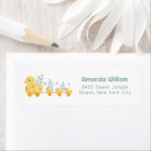 Kers Moedertaart Eend Baby Shower Retouradres Etiket (Insitu)