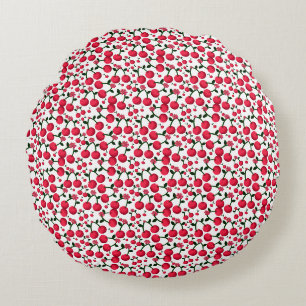 Kers Naadloos Patroon, Rood Fruit Patroon, Schatti Rond Kussen