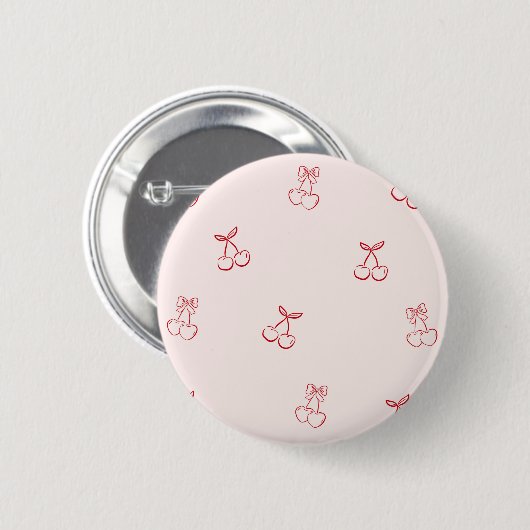 Kers Omtrek Minimalisme Ronde Button 5,7 Cm (Voorkant /achterkant)