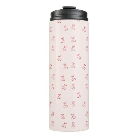 Kers Omtrek Minimalisme Thermosbeker (Voorkant)