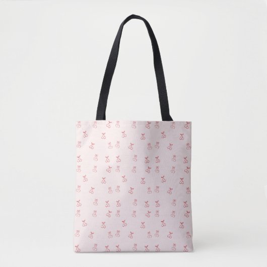 Kers Omtrek Minimalisme Tote Bag (Voorkant)
