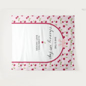 Kers Op Baby Shower Coquette Boog Achtergrond Wandkleed (Voorkant (horizontaal))