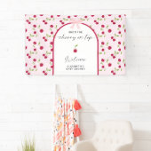 Kers Op Baby Shower Coquette Welkom Spandoek (Insitu)