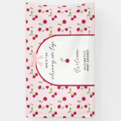 Kers Op Baby Shower Coquette Welkom Spandoek (Verticaal)