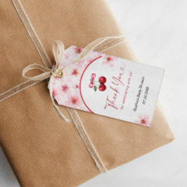 Kers op Baby Shower Kersenbloesem Bedankt Cadeaulabel