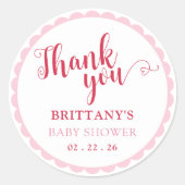 Kers Op Baby Shower Ronde Stickers (Voorkant)