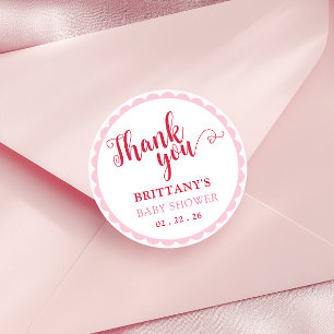 Kers Op Baby Shower Ronde Stickers