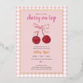 Kers op Baby Shower Uitnodiging (Voorkant)