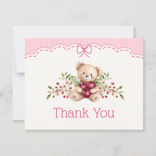 Kers op Beer Babyshower Bedankt (Voorkant)