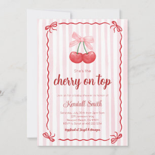 Kers op de baby shower uitnodiging