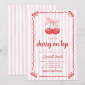Kers op de baby shower uitnodiging (Voorkant / Achterkant)