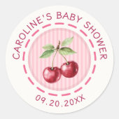 Kers Op De Babyborrel Ronde Sticker (Voorkant)