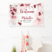 Kers op de Bovenste Boog Cocktail Zomer Bruidsdouc Spandoek (Insitu)