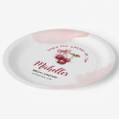 Kers op de bovenste boogcocktail Zomer bruidsdiner Papieren Bordje (Gekanteld)