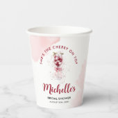 Kers op de bovenste boogcocktail Zomer bruidsdouch Papieren Bekers (Achterkant)