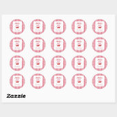 Kers op de Bruidsdouche Handgetekende Roze Rood Ronde Sticker (Vel)