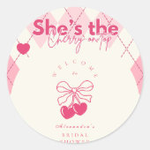 Kers Op De Bruidsshowers Ronde Sticker (Voorkant)