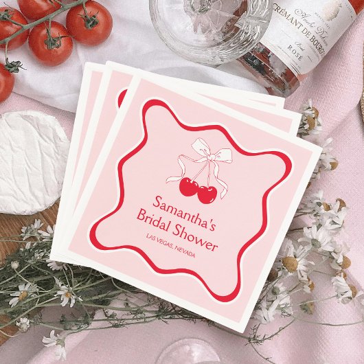 Kers Op De Bruidssluier Bruidsfeestje Servet