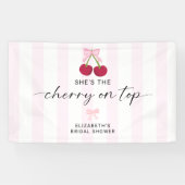 Kers Op De Bruidssluier Feest Coquette Strik Strep Spandoek (Horizontaal)