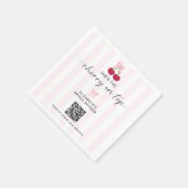 Kers op de Bruiloft Bruidsfeest QR Code Deel Foto' Servet (Hoek)