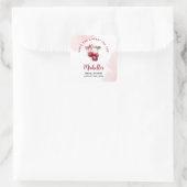 Kers op de Cocktaillijn met Strik Zomer Bruidsdine Vierkante Sticker (Tas)