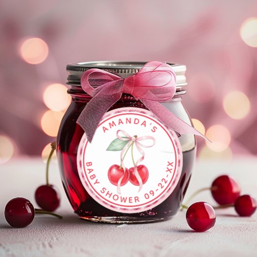 Kers op de Coquette Baby Shower Ronde Sticker