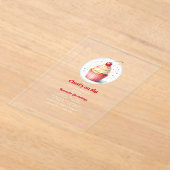 Kers op de Taart Baby Shower Acryl Uitnodigingen (Laagn)
