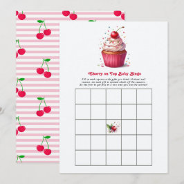Kers op de Taart Baby Shower Bingo Spel Kaart