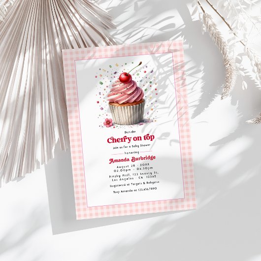 Kers Op De Taart Baby Shower Kaart