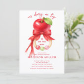 Kers op de taart baby shower uitnodiging (Staand voorkant)