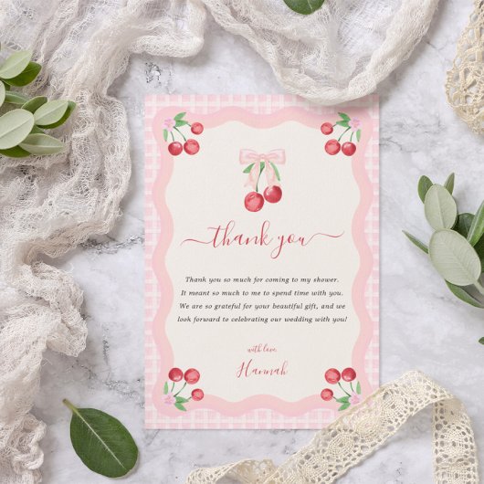 Kers op de Taart | Bruidsmeisje Feestje Bedankkaart