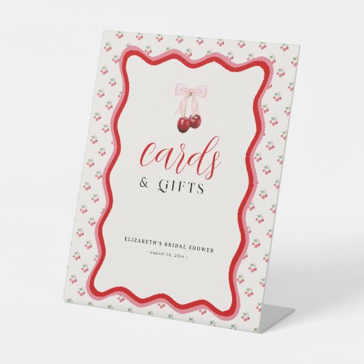 Kers op de Taart | Kaarten & Cadeaus Bruidsfeest Reclamebord Met Voetstuk (Voorkant)