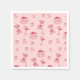 Kers op de Taart Verjaardag Servet