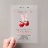 Kers op de Top Baby Shower Acryl Uitnodigingen (Insitu (Draagbaar))