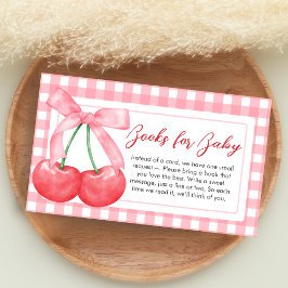 Kers op de top baby shower boeken voor baby informatiekaartje