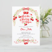 Kers op de Top Baby Shower Uitnodiging (Staand voorkant)