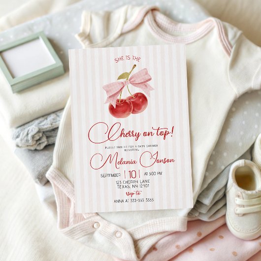 Kers op de top baby shower uitnodiging