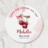 Kers op de Top Boog Cocktail Zomer Bruidsfeest Bedankjes Labels (Voorkant)