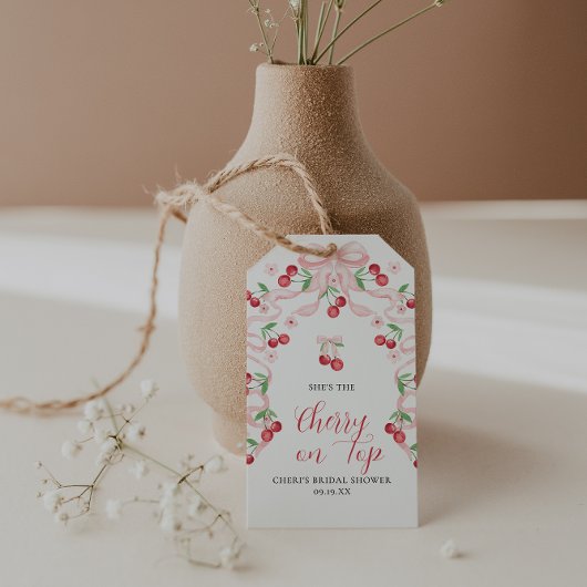 Kers op de top | Bruidsfeest cadeautje Cadeaulabel
