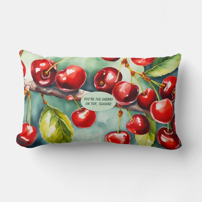 Kers op de Top Docent Stevige Bloem Accessoiretas Kussen (Voorkant)