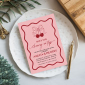 Kers-op-de-top lint meisje babyshower  kaart