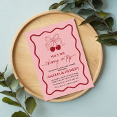 Kers-op-de-top lint meisje babyshower  kaart