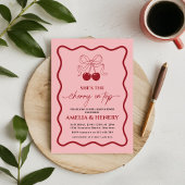 Kers-op-de-top lint meisje babyshower  kaart