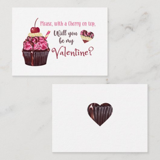 Kers op de top notitiekaartje (Voorkant / Achterkant)