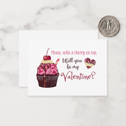 Kers op de top notitiekaartje (Voorkant / Achterkant in situ)