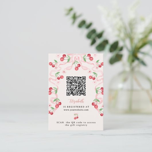 Kers op de top | QR-code register van Vrijgezellen Informatiekaartje (Staand voorkant)