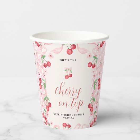 Kers op de top | VRIJGEZELLENFEEST Papieren Bekers (Voorkant)